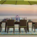 2017 Sigma UV Resistant All Weather Ultra Modern pe Rattan Cheap Glass Dining Table thumbnail-1