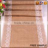 2017beautiful Rectangle Chevron Burlap Lace Table Runners Cheap thumbnail-1