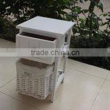 White Wooden Wicker Chest of Drawers ,Wooden Storage Chest thumbnail-2