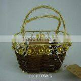 Paper Rope Wire Korean Style Bag With Gold Handle thumbnail-1