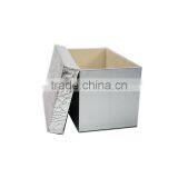 Household Set Of 3 Rectangular Faux Leahter Storage Box With Lid thumbnail-2