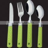 Stainless Steel Colored Plastic Handle Cutlery Set, Tableware Set thumbnail-5