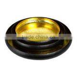 Iron Gold & Black Colour Metal Tray thumbnail-1