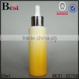 Gradual Yellow 50ml Glass Dropper Bottle With pp White Dropper for Cosmetic Lotion Essential Oil Perfume China Suppliers thumbnail-4
