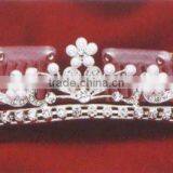 High Quality Fashion Pearl Rhienstone Tiaras Bridal Hair Comb thumbnail-1