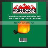 HIMALAYAN PINK SALT USB POWERED LED MINI LAMP CUBE SHAPE thumbnail-1