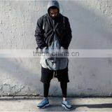Male Autumn Solid Color Hoodie Zipper Side Open Cap Unlined Upper Pullover Garment With 1/3 Front Zipper thumbnail-5