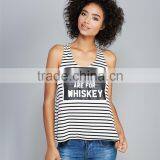 Simple Design Striped Singlet Loose Tank Tops Wholesale Women thumbnail-1