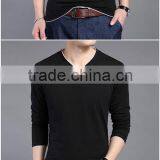 V Neck Long Sleeve Slim Fit Tee Shirt thumbnail-2