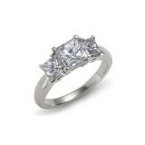 3.75Ct Princess Cut Diamond Ring In 14K White Gold