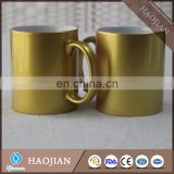 11 oz ceramic mug with gold color printing light gold pearl finish mug with sublimation coating