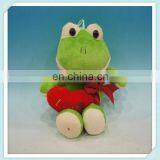 Mini Green Frog Plush Toy With Heart thumbnail-1