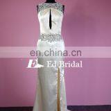 Stunning Beaded Sleeveless Cutout Neckline Open Back Sexy Patterns Long Prom Dress For Girls thumbnail-3