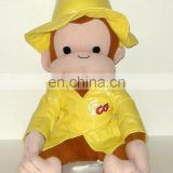 American fairy tales Curious George in Yellow Hat plush monkey toy