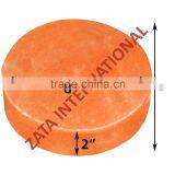 Himalayan Natural Round Rock Salt Tiles Plates Slabs Block Size 8 x 8 x 2 Inch for BBQ Barbecue Cooking Searing Serving thumbnail-1