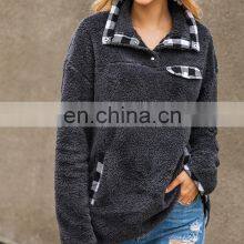 Оптовая продажа от завода. Горячие продажи. Модель 2020 года. Осенне-зимний стиль. Платье с клетчатым вставками, карманами и пуговицами. Домашний свитер. Комфортный как дома, так и на улице thumbnail-2