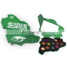 Arabian shape makeup eyeshadow palette with mirror no logo cruelty free muslin glitter eye shadow packaging