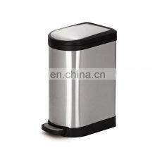 High Quality Outdoor Garbage Can Dust Bin Soft Close Stainless Steel Pedal Trash Bin 10L 40L