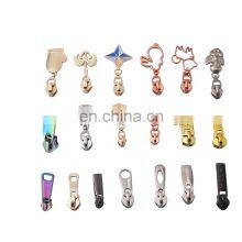 Various Style New Rainbow Color Colorful Metal Zipper Puller Customized Shape Logo Zipper Slider