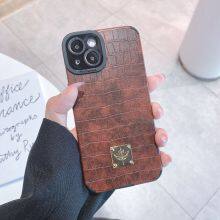 Personalized Maple Leaf Logo Vintage Crocodile Magsafe Fine Hole Mobile Phone Case For Iphone 7 8P X Xr 11 12 13 14 Pro Max thumbnail-4