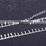 Latest Jewelry Product Designs 2015 Rhodium Plated Curb Chain Korean Pendant Necklace thumbnail-4