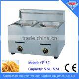 Factory direct selling commercial lpg&natural gas double tank deep fryer