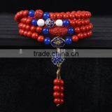 6mm 108 Beads Bracelets Cinnabar Red Bracelet Mala Necklace thumbnail-6