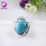 Brass white gold plated turquoise rings