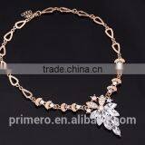 Hot Sale African Wedding 18k Gold Plated Red Crystal Flower Shape Bridal Jewelry Sets thumbnail-5