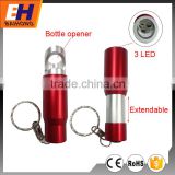 Multi-function Promotional 3 LED Mini Keychain with flashlight Torch with bottle opener
