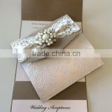 glam vintage ribbon holy invitation card high quality wedding invitation card