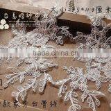 2015 Flower Pattern Bridal Wedding Dress Applique With Beads and Sequins thumbnail-3
