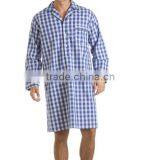 Hot Sale Men's Thermal Long Sleeve Cotton Check Knitted Stripe Nightshirt thumbnail-2