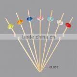 Good Quality Bamboo Colourful Beads Food Picks thumbnail-5