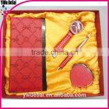 Promotional Gift Set in Box Latest Hot Sell for Women(watch+pen+wallet+mirror)