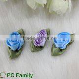 Satin Ribbon Flower With Leaf thumbnail-1