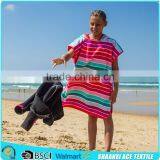 Custom Design High Standard Color Stripes Woven Woman Surf Hoodie Towel Poncho Quality Choice thumbnail-1