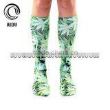 Fashion Colorful All Over Digital Print Knee High Socks