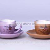 80ml Disposable Stoneware Small Coffee Cups and Suacers Set