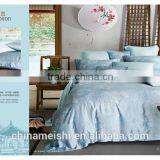 Lake Blue Color Tencel Quilt Cover Set Queen Size 4 Pcs Bedding Sheet thumbnail-1