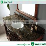 one piece single bowl bathroom sink and baltic brown granite countertop