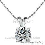 Simple Latest One Stone CZ Stainless Steel Gemstone Jewelry Fancy Necklace