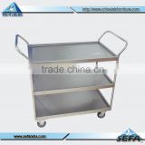 High Quality Hospital Mobile Stainless Steel Tray Rack Trolley