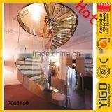 tempered glass circular staircase\curved stair treads