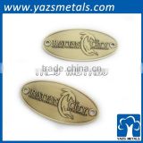 oval shape furniture metal brand name tag label