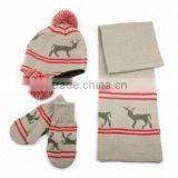 Fashion Girls Winter Hat Scarf Glove Set