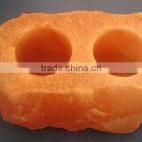 NATURAL SALT CANDLEHOLDER 2 HOLES thumbnail-1