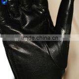 Fancy Women Wool Lined Black Sheepskin Leather Touchscreen Gloves With Zipper thumbnail-3
