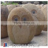 Garden Stone Owl Carving, Natural Stone Owls
