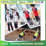 England Style Fashion Winter Primary School Uniform High Quality Zipper Red Coat and Bule Trouser thumbnail-3